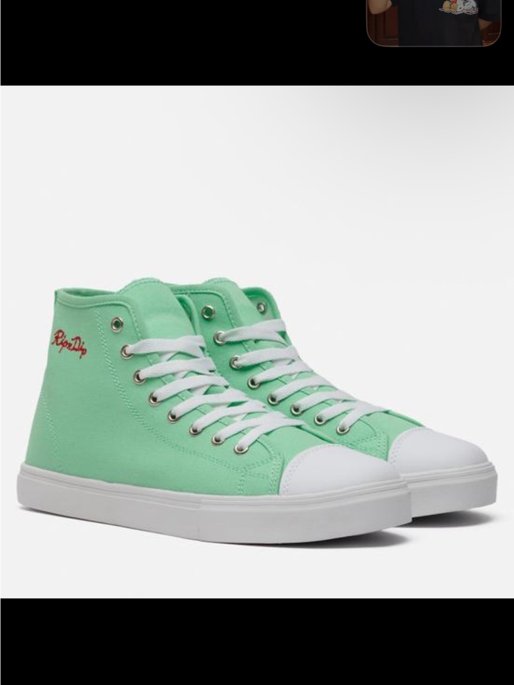 Ripndip Mint Green High-Top Canvas Sneakers